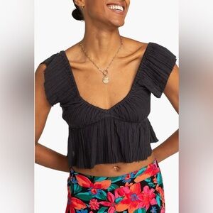 NEW…ROXY Brisa Flutter Sleeve Crop Top